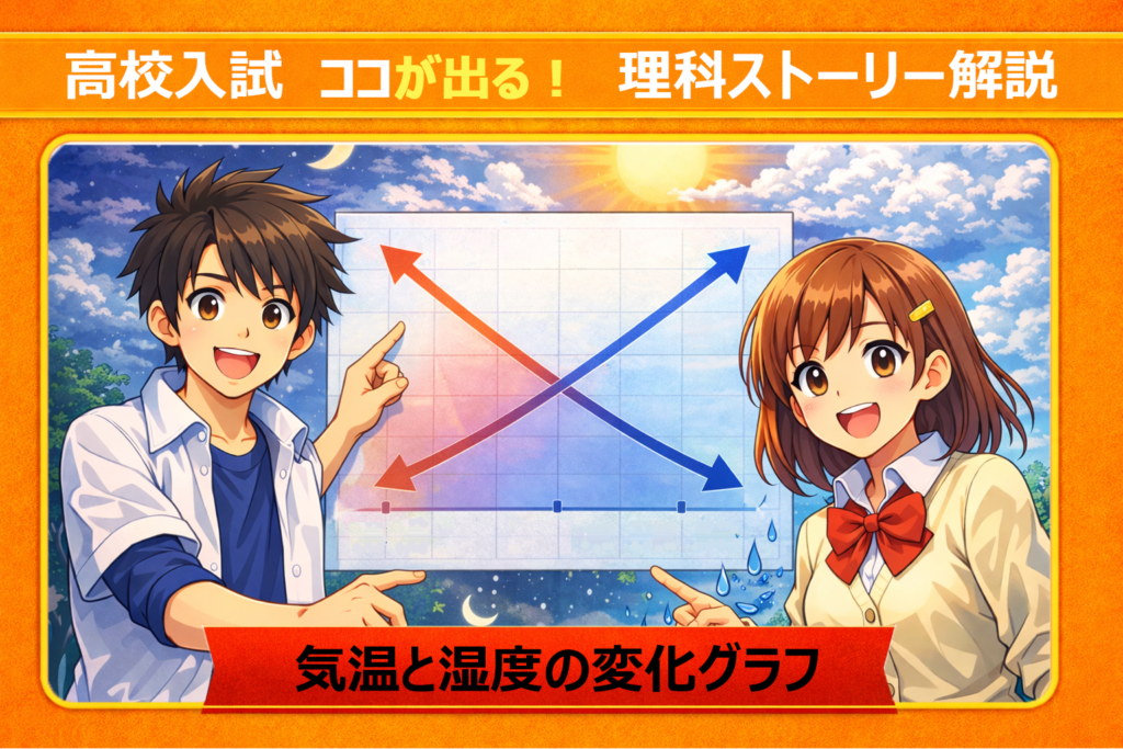 【中学理科/地学】気温と湿度の変化グラフ｜なぜ最高気温は14時？　サムネイル