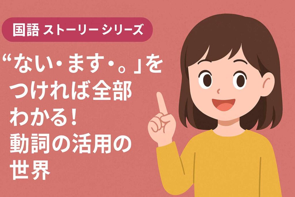 【中学国文法】“ない・ます・。”でわかる！動詞の活用と種類を一発マスター！サムネイル