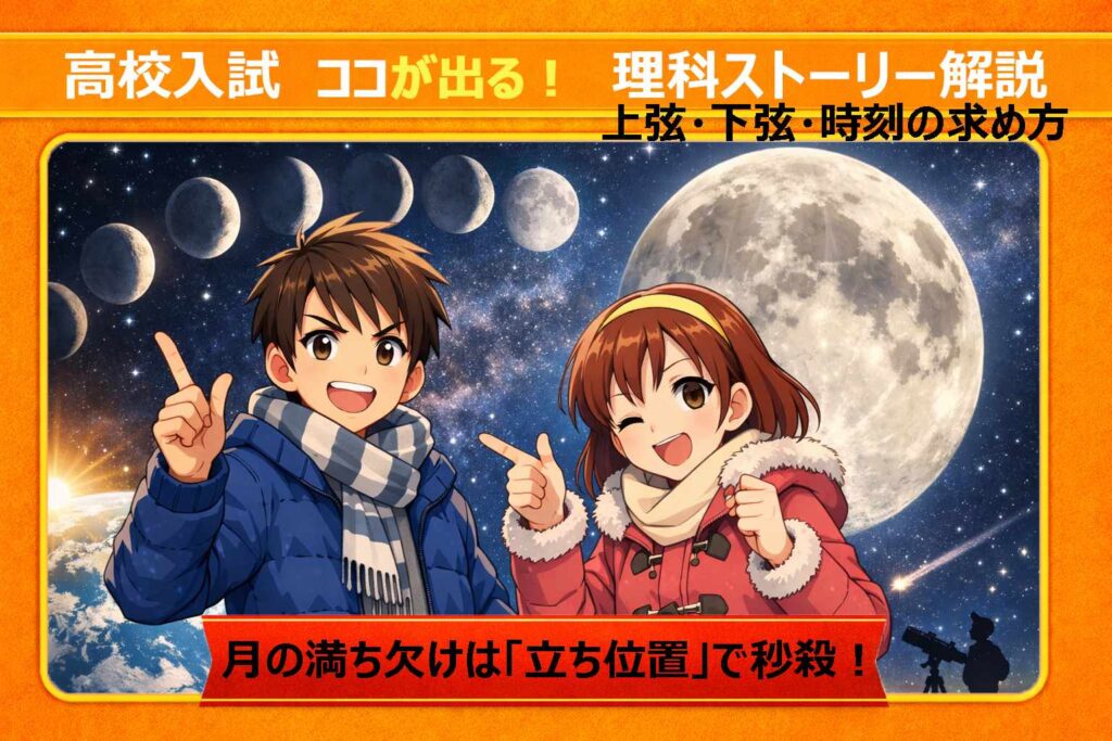 月の満ち欠けは「立ち位置」で秒殺！上弦・下弦・時刻の求め方