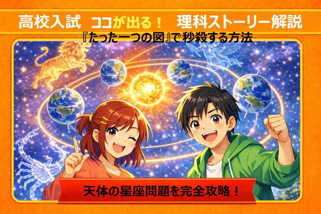 「星座の問題、全部同じ？」真夜中も夕方も『たった一つの図』で秒殺する方法サムネイル