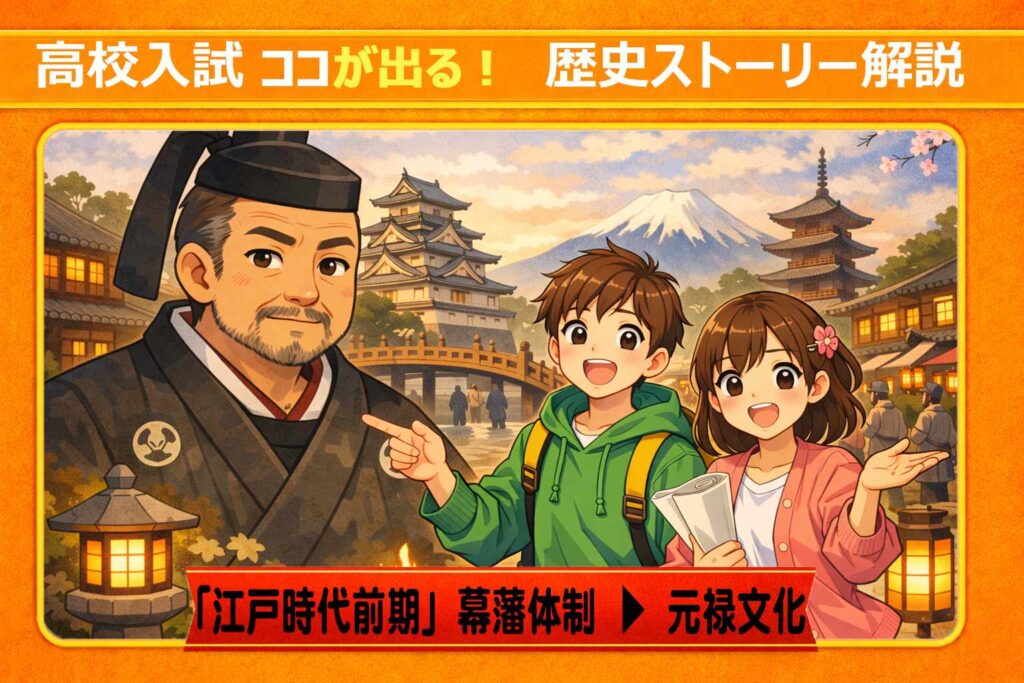 【高校受験】歴史「江戸時代前期」は暗記するな！ストーリーで読むだけで「記述問題」が解けるようになるサムネイル