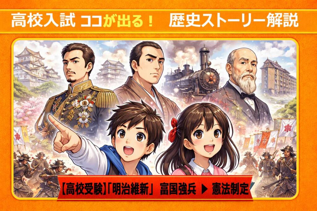 【高校受験】歴史「明治維新」をストーリーで攻略！富国強兵と近代国家の誕生　サムネイル