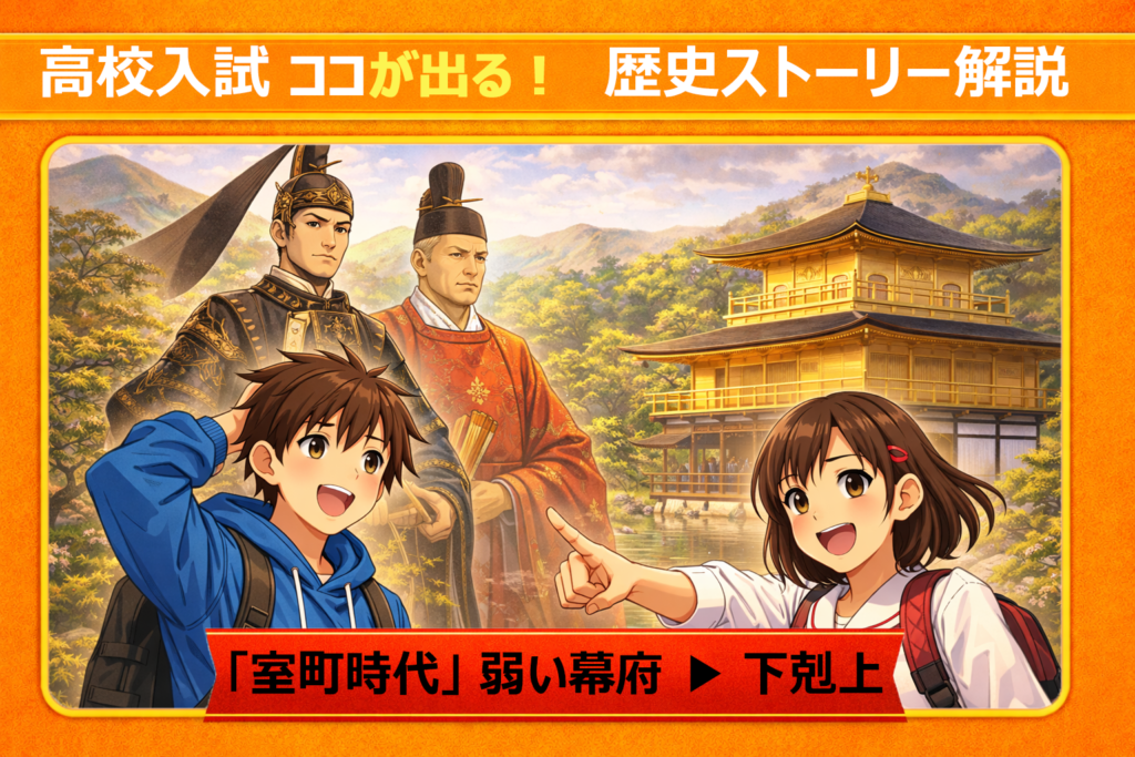 【高校受験】歴史「室町時代」の流れをストーリーで攻略！南北朝・義満から応仁の乱のサムネイル
