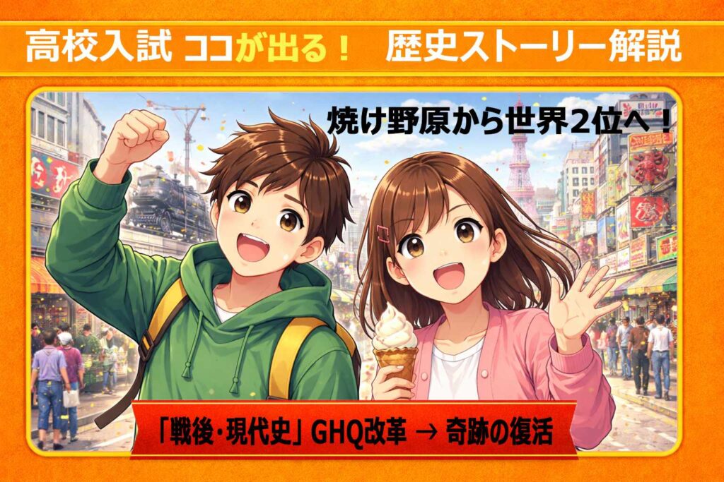 【高校受験】歴史「戦後・現代史」をストーリー解説！焼け野原から奇跡の復興へ　参考
