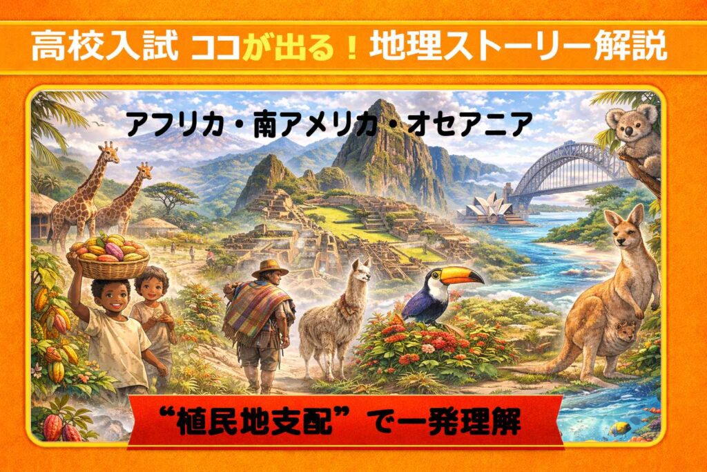 高校受験 地理｜アフリカ・南アメリカ・オセアニア（植民地支配と地域の特徴）サムネイル