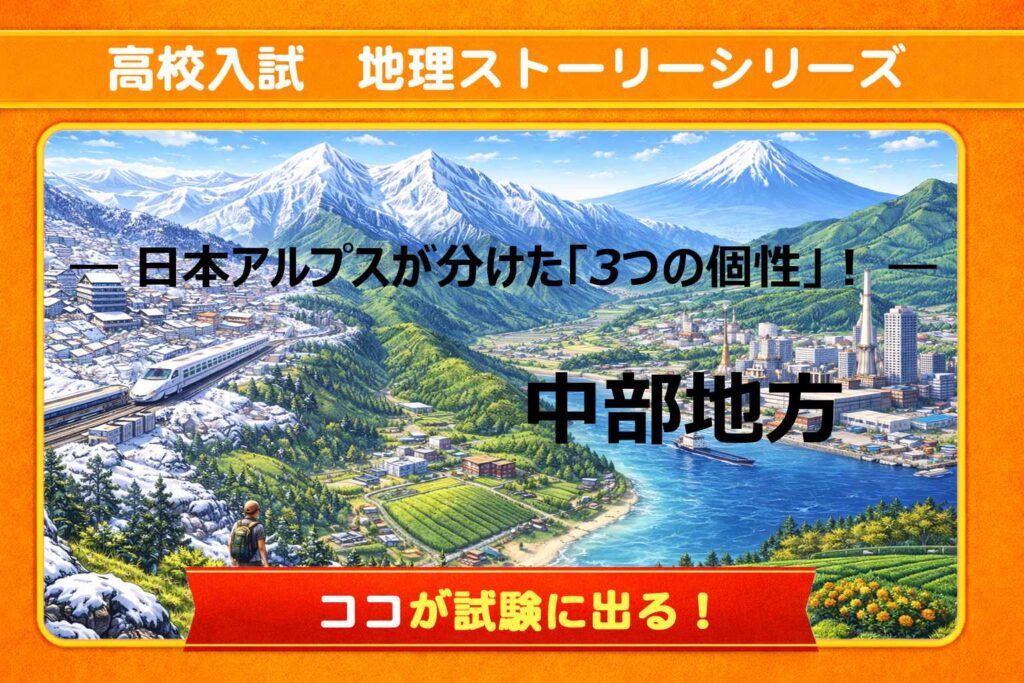 高校入試地理 中部地方まとめ｜日本アルプスによる3区分と産業・記述対策【完全版】