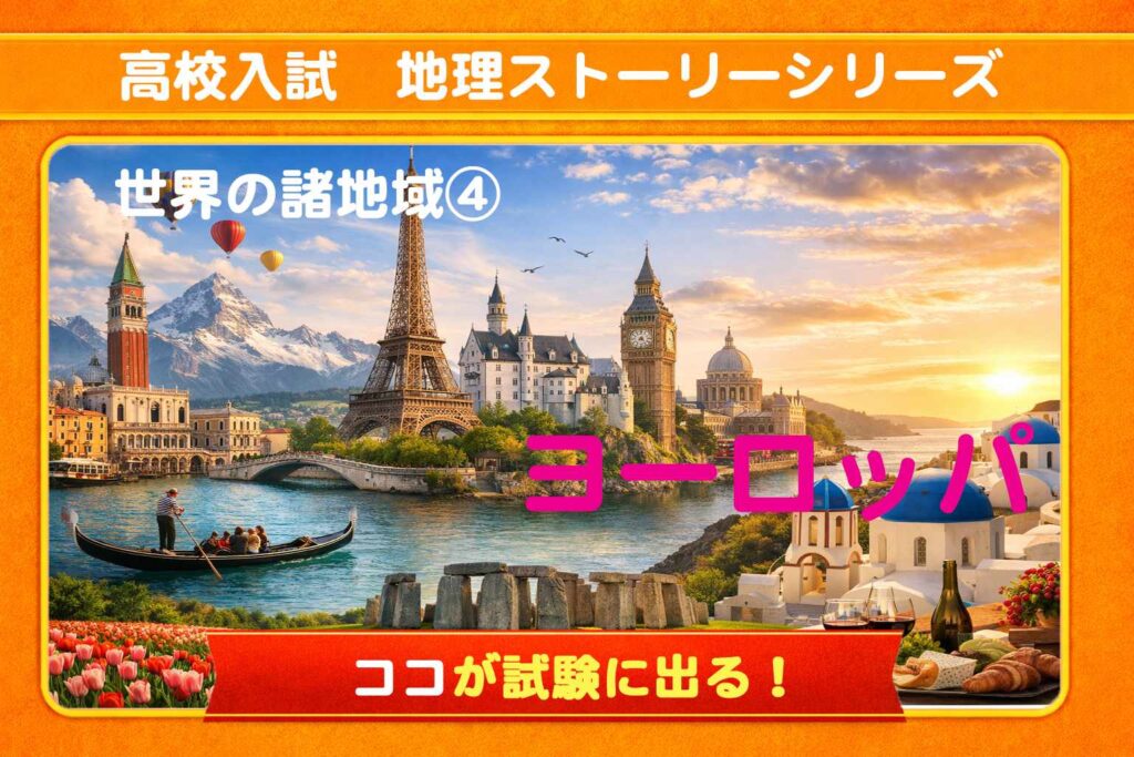 高校入試地理 ヨーロッパ州の要点まとめ｜EU・混合農業・気候の解説イラスト