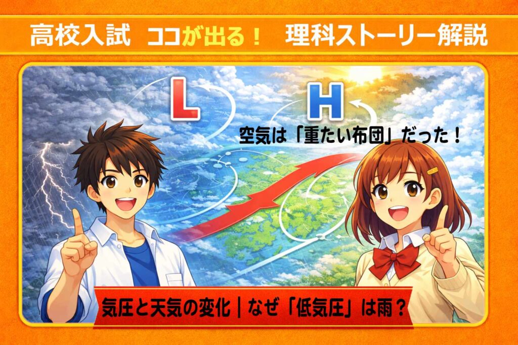 【中学理科/地学】気圧と天気の変化｜なぜ「低気圧」は雨？空気の重さと雲の仕組み参考