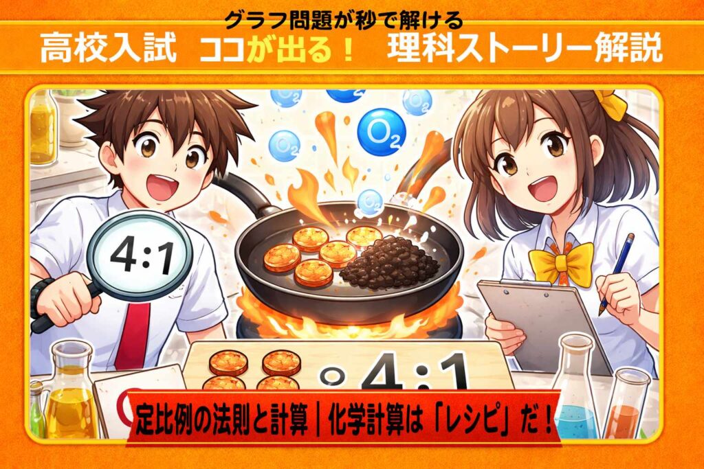 【中学理科/化学】定比例の法則と計算｜銅と酸素の「4:1」はハンバーグの黄金比！？　サムネイル