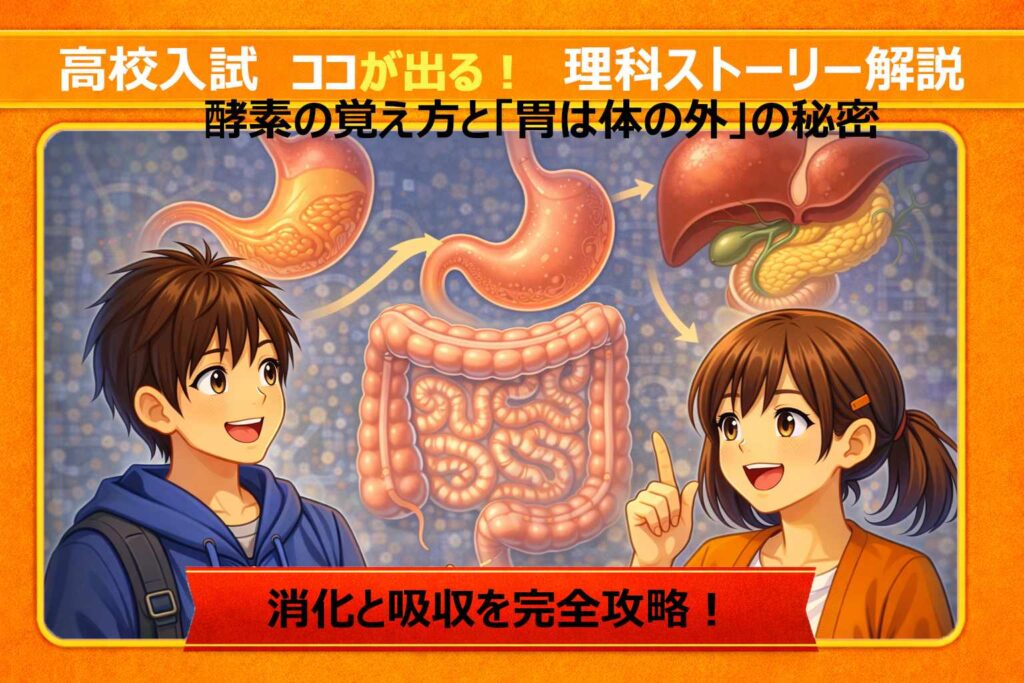 【高校入試理科】消化と吸収を完全攻略！酵素の覚え方と「胃は体の外」の秘密サムネイル