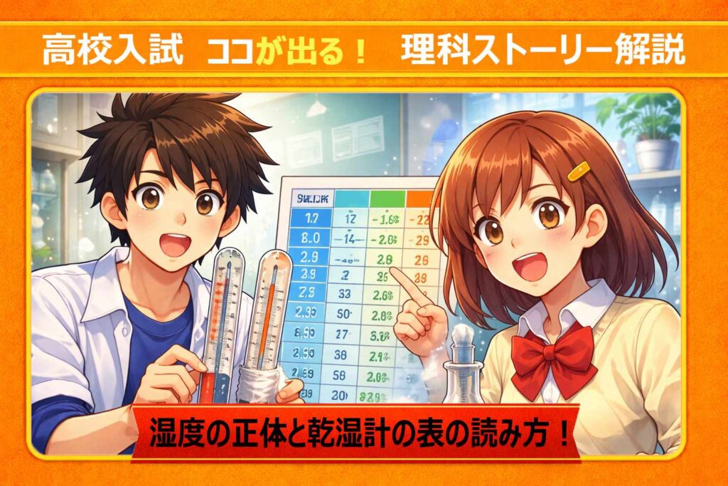 【中学理科/地学】湿度の正体と乾湿計の表の読み方！サムネイル