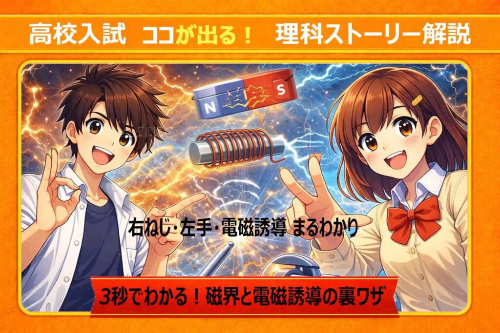フレミング左手が3秒でわかる！右ねじ・右手・電磁誘導まで「電流と磁界」完全攻略ストーリーサムネイ
