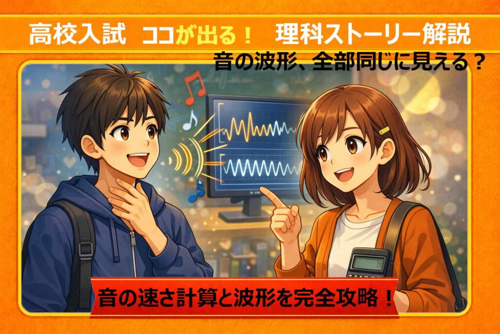 【高校入試理科】音の速さ計算と波形を完全攻略！マックス流の比の魔法サムナイル