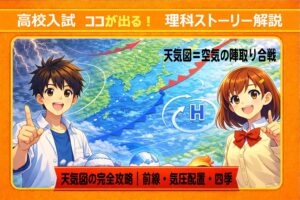 【中学理科/地学】天気図の完全攻略｜前線・気圧配置・四季を「1枚の地図」で読み解く！サムネイル